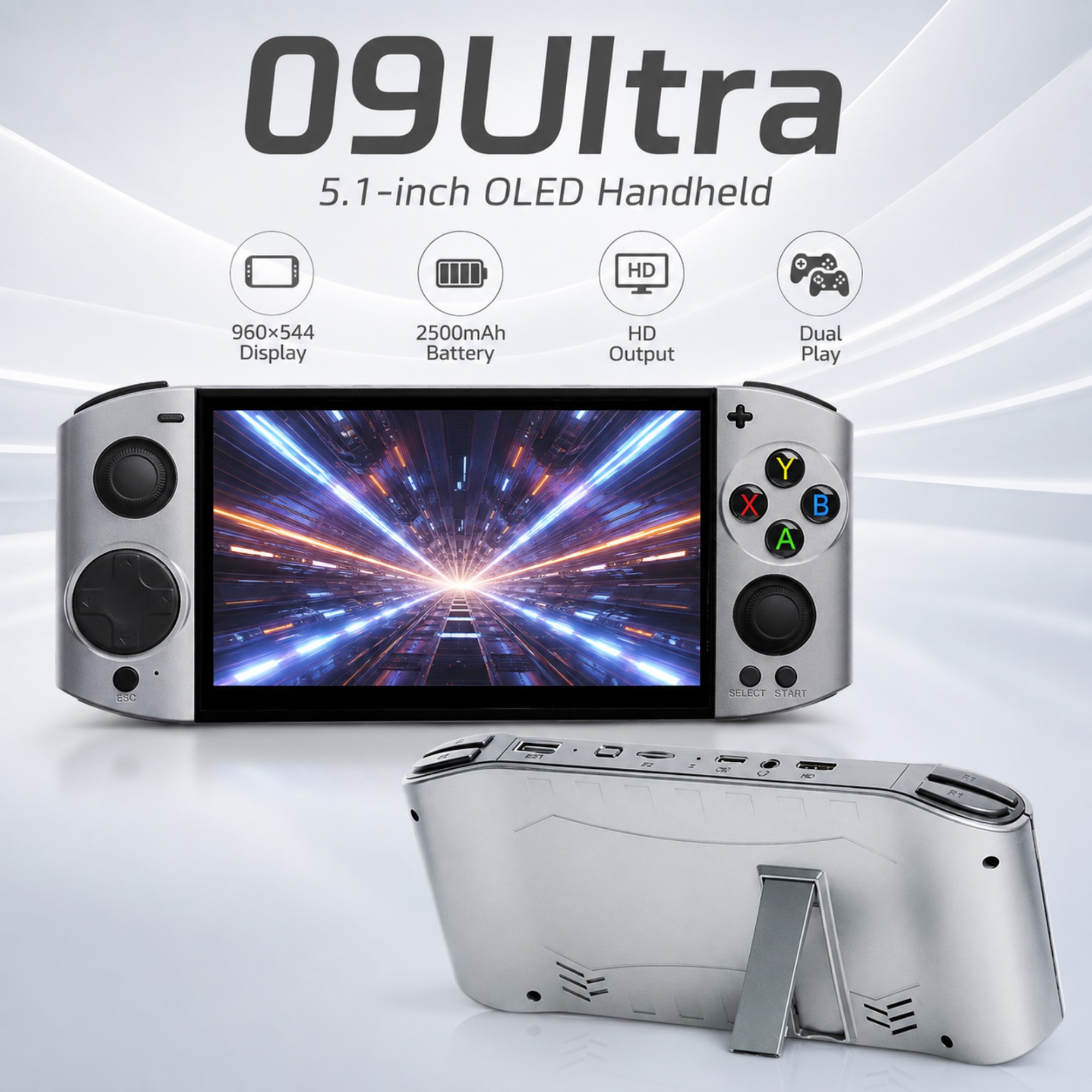 Gaming Console In Chinese - 09 Ultra 5,1 Zoll OLED Handheld-Spielkonsole