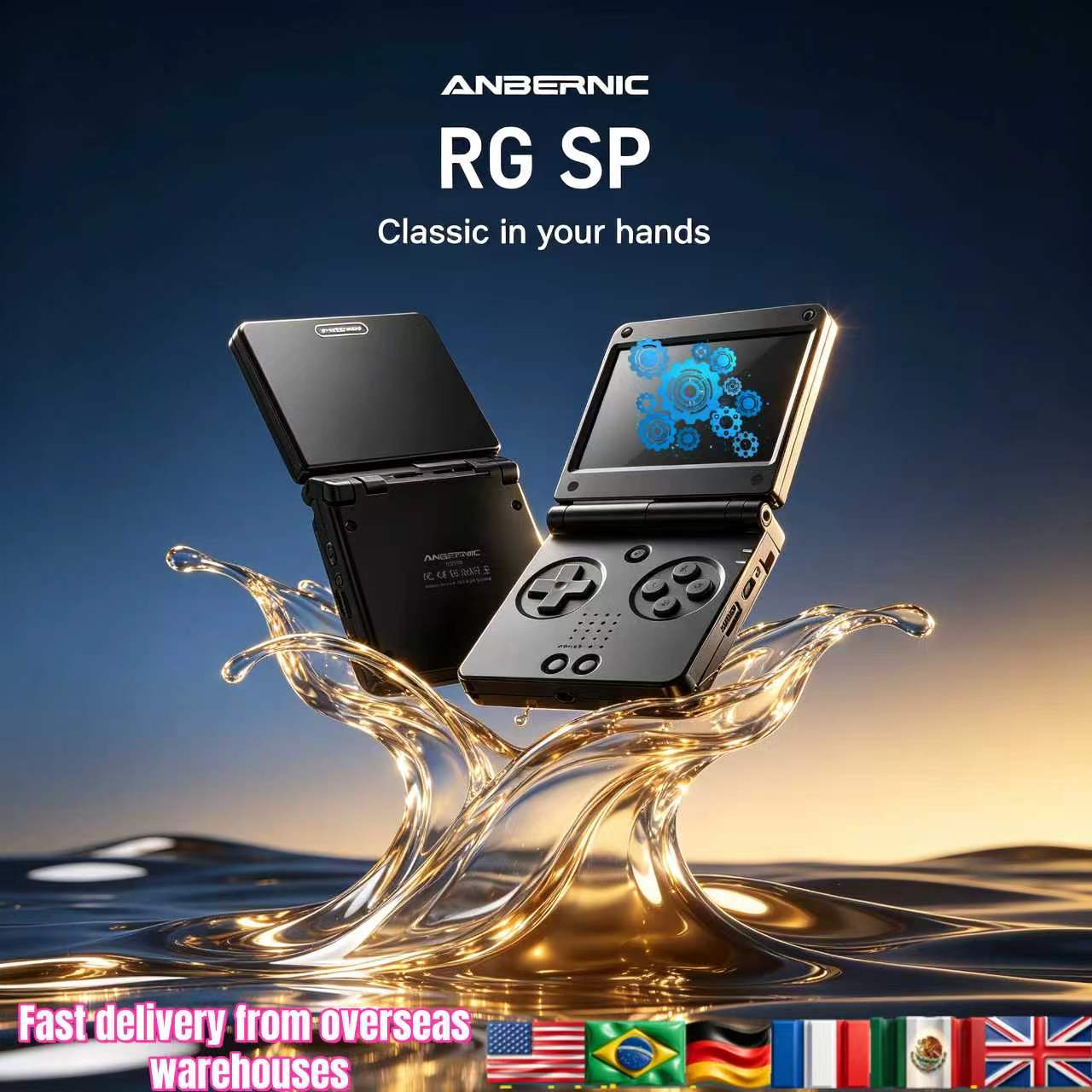 Gaming Console In Chinese - Anbernic RGSP Flip Klassische Handheld-Spielkonsole 3,4''