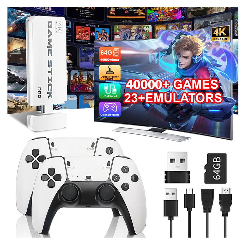 Gaming Console In Chinese - M15 4K TV-Spielestick 64GB mit 3/40000+