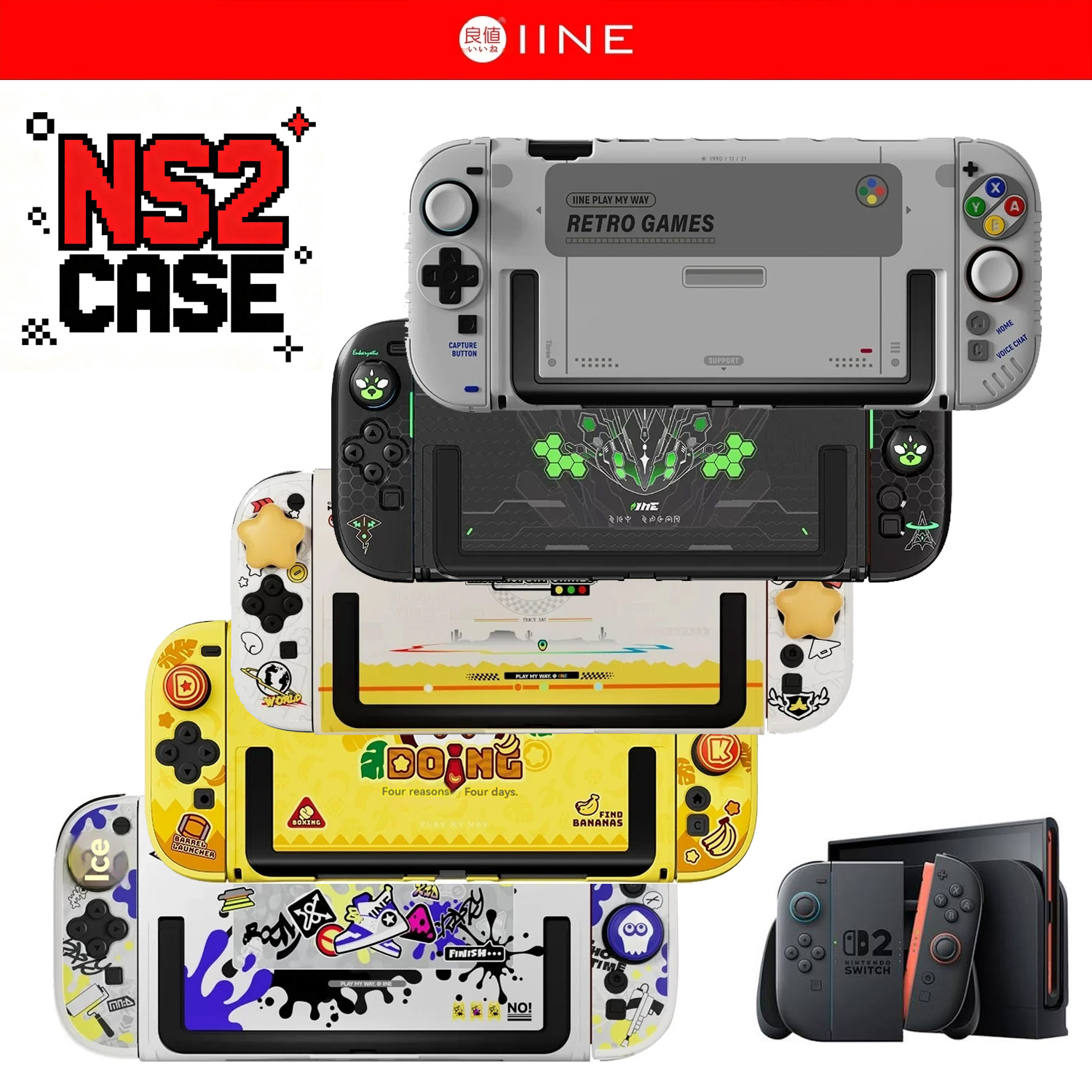Gaming Console Nintendo Switch 2 - IINE Retro Case Switch 2 Schutzhülle