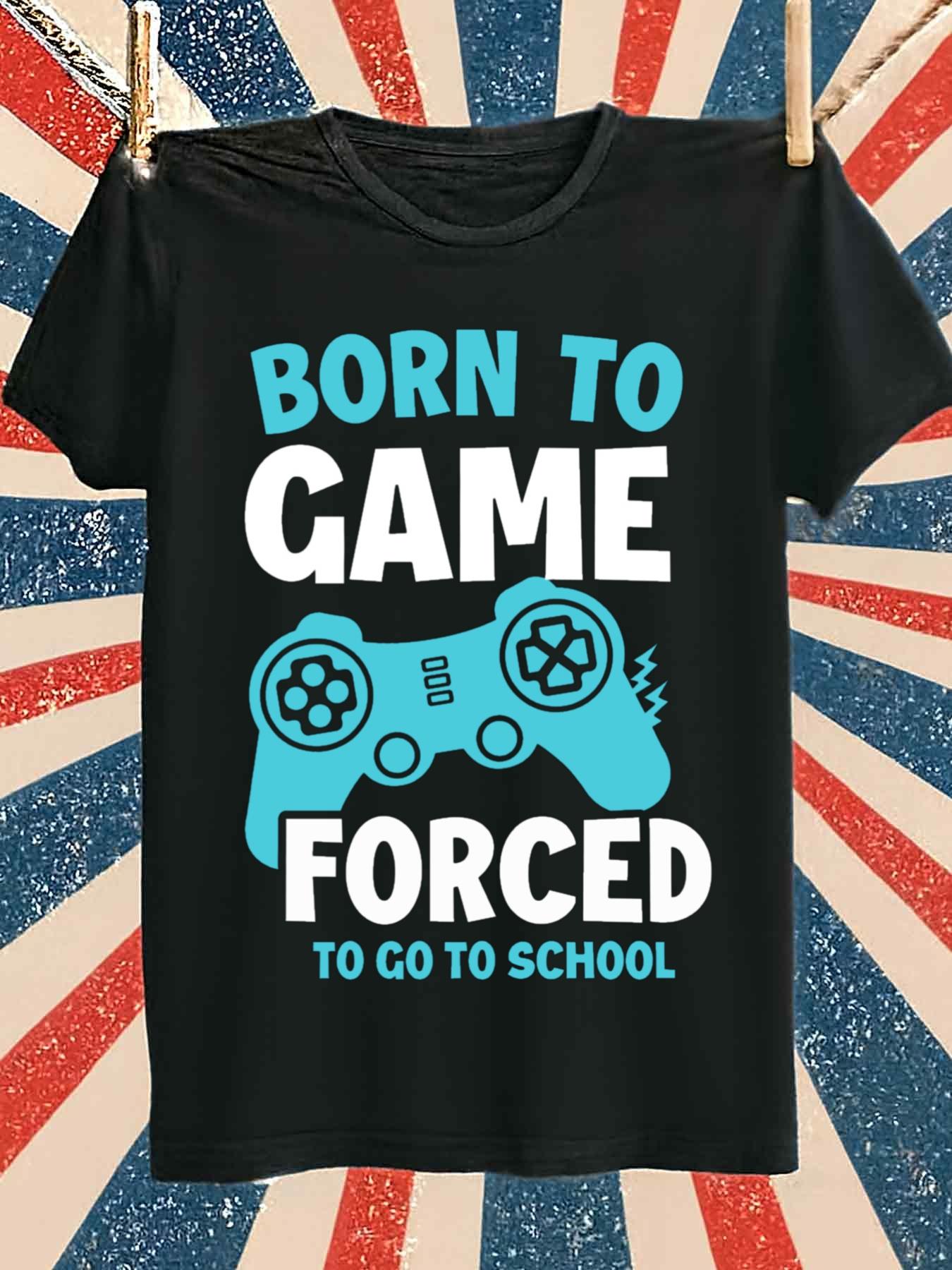 Gaming Console Icon - Born to Game Herren-Gaming-T-Shirt – Reines